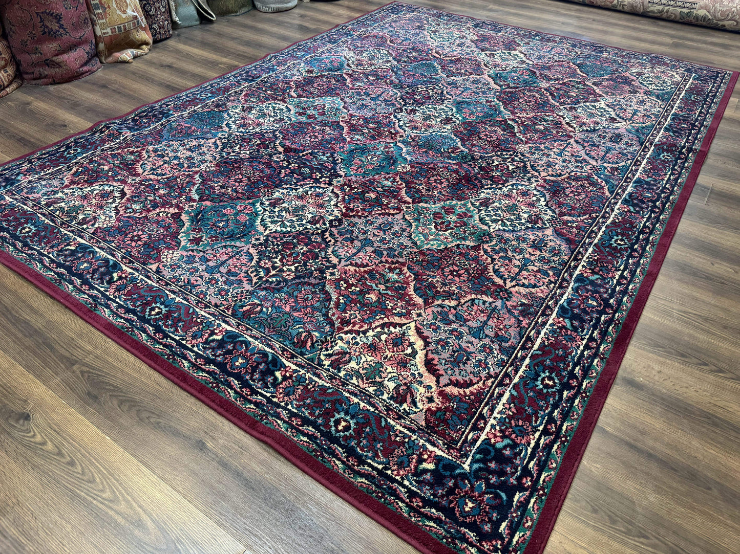 Multicolor Panel Kirman Rug 8x11