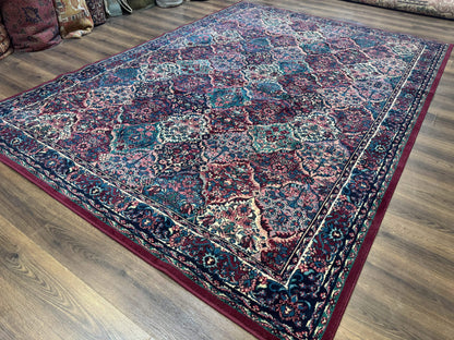 Multicolor Panel Kirman Rug 8x11