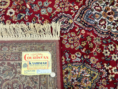 Persian Wool Rug 7x10, Couristan Carpet, Belgium Power Loomed Rug, Red, Floral, Traditional