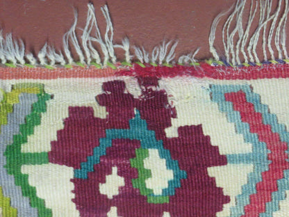 Turkish Kilim Rug 7x9 Handmade Flat Weave Wool Veg Dye Vintage Decor