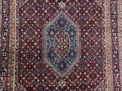 Indo Persian Bidjar Rug 6x9, Vintage Wool Handmade Carpet