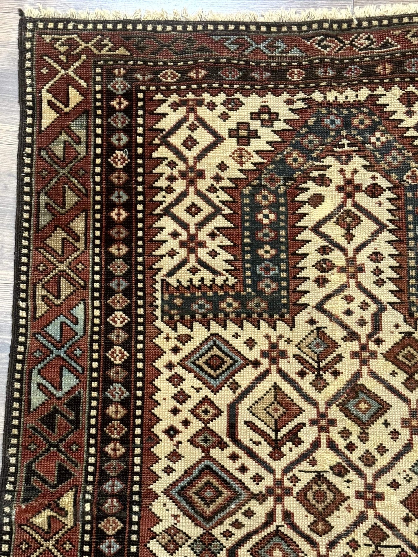 Antique Caucasian Shirvan Rug 3x5 Dagestan Prayer Rug Collectible Early 20th Century