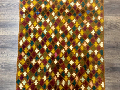 Balouch Rug 3x4 Afghan Handwoven Wool Vintage Multicolor Collection