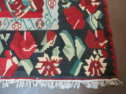 Kilim Rug 8x11 Handmade Flat Weave Karabagh Wool With Organic Dyes Vintage
