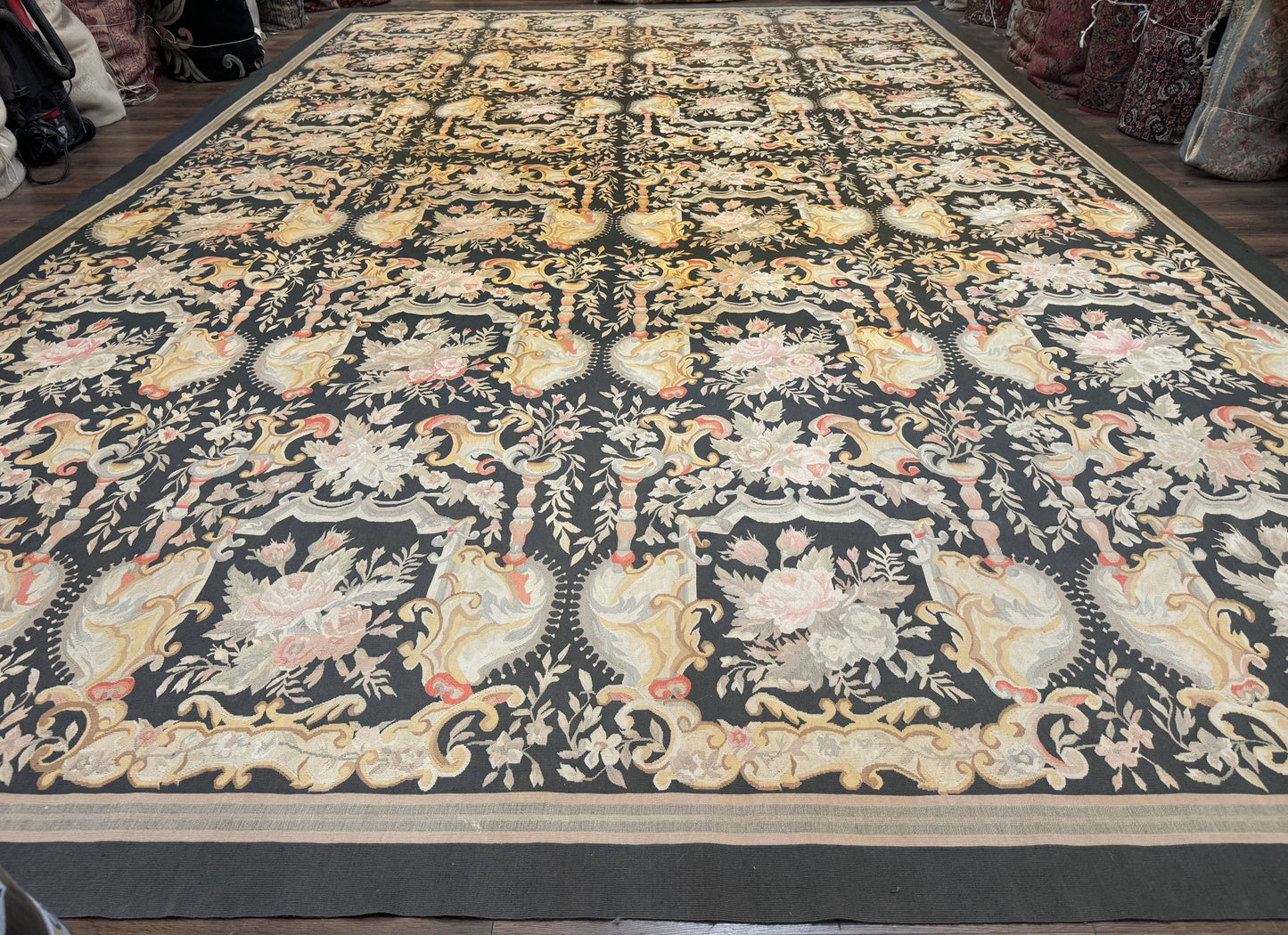 Palace Size Aubusson Rug 12x18 Vintage Handmade Handwoven Wool Masterpiece