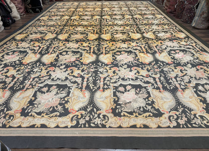 Palace Size Aubusson Rug 12x18 Vintage Handmade Handwoven Wool Masterpiece