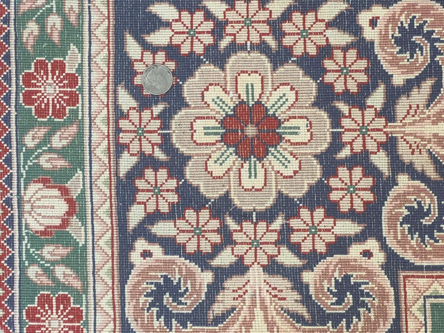 Silk Sino Persian Rug 9x12, Panel Design, Garden of Eden Pattern, Fine 200 KPSI, Hand Knotted Room Sized Silk Carpet, Vintage