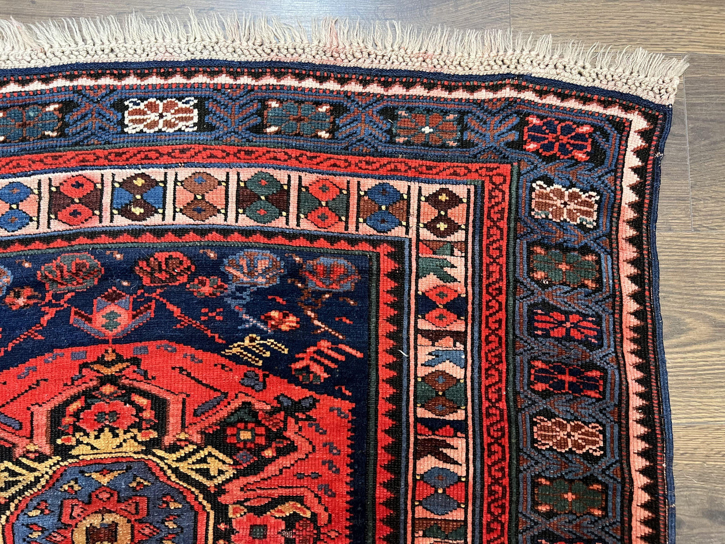 Antique Caucasian Seychor Rug Hand Knotted Wool Vintage Carpet 3.7 x 5.5