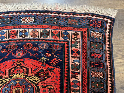 Antique Caucasian Seychor Rug Hand Knotted Wool Vintage Carpet 3.7 x 5.5