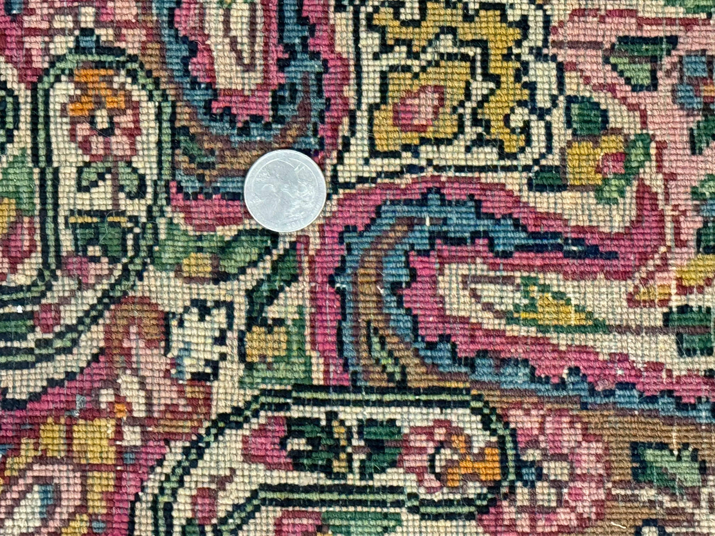 Persian Kerman Rug Lavar Antique 9x12 Rare Boteh Paisley Design Handwoven