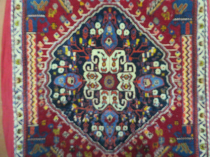 Turkish Floral Wool Rug Pillow Cover Antique Handmade Two Piece Cushion