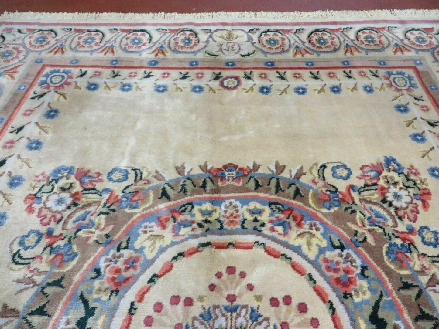 Aubusson Rug Vintage Handmade Wool 8x10