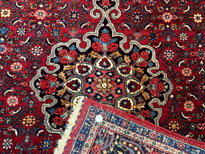 Antique Persian Rug 5x7, Red, Fine 260 KPSI, Bidjar Carpet
