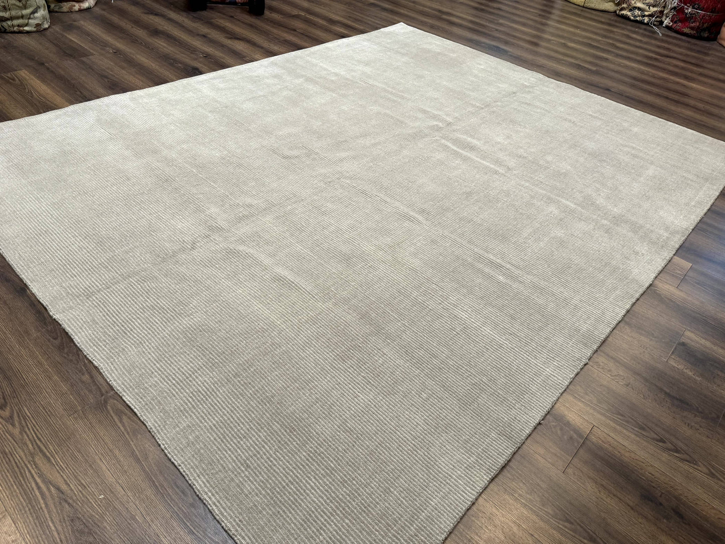 Tibetan Rug 8x10 Taupe Handmade Wool Modern Contemporary Carpet