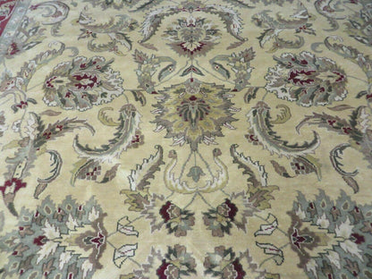 Vintage Handmade Rug Jaipur Tea Washed Hand Knotted Oriental 9x12