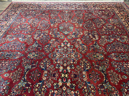 Karastan Rug 10x14, Red Sarouk #785, Wool Original 700 Series