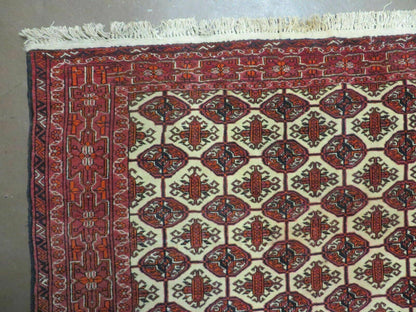 Turkoman Bokhara Wool Rug Handmade 4x6 Pakistan Fine Knot Wool