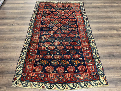 Seychour Rug 4x7 Hand Knotted Wool Antique Caucasian Carpet