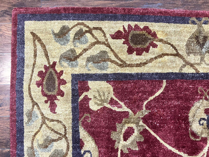 Tibetan Aubusson Rug 8x10 Handmade Wool Floral Vintage Traditional