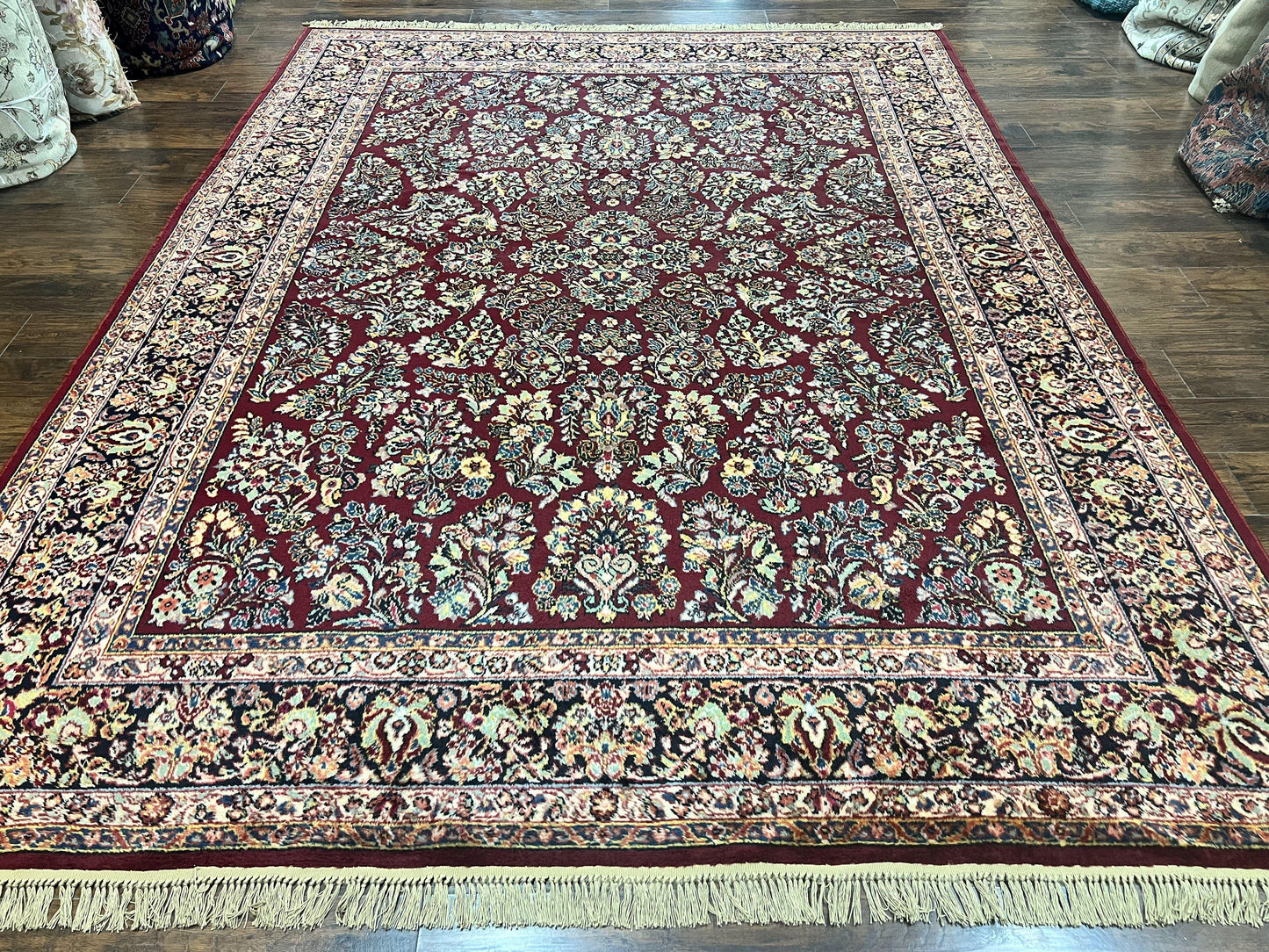 Karastan Rug 9x12 Red Sarouk #785, Wool Karastan Carpet, Discontinued Vintage, Original 700 Series, Karastan Area Rug