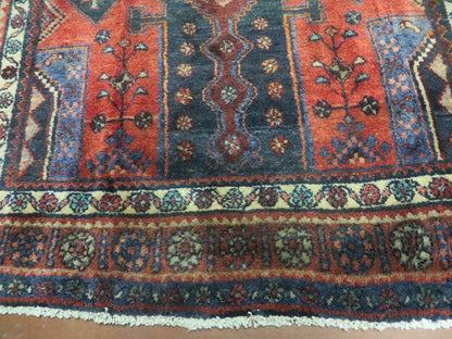 Antique Handmade Turkish Tribal Rug 4 by 9 Feet Wool Oriental Geometric Design