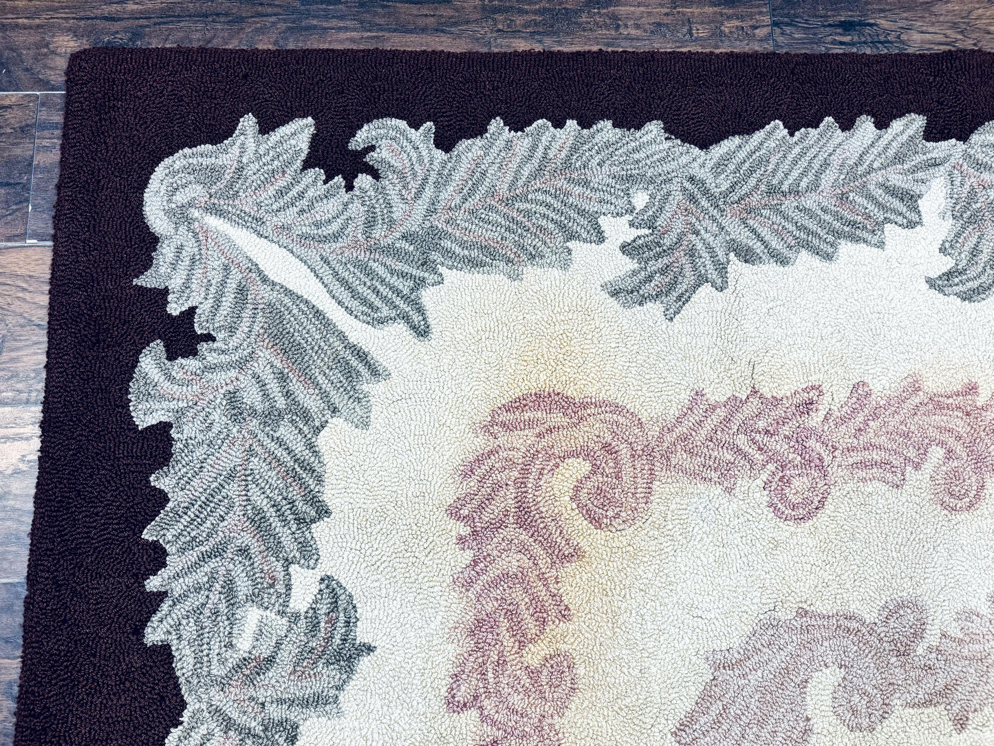 American Hand Hooked Rug 9x12 Vintage Aubusson Wool Carpet