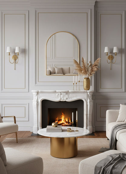 Elegant arched mirror modern bathroom