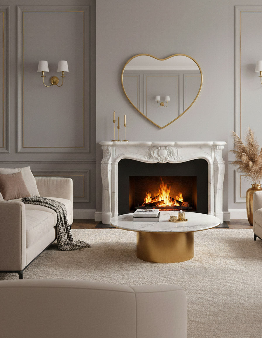 Heart outline accent mirror