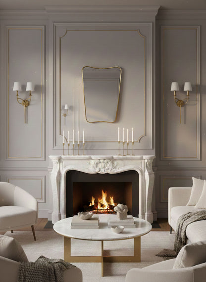 Gold framed wall mirror