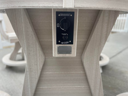 Shelly Round Fire Table 44 Inch Outdoor Counter Height HDPE Lumber