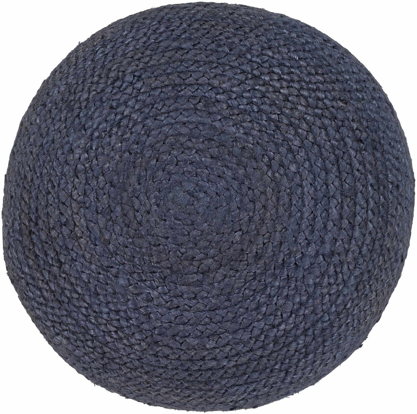 Gail Navy Jute Knitted Pouf For Cozy Living Rooms