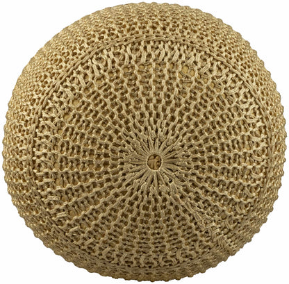 Gardenville Pouf Contemporary Outdoor Knitted Pouf in Bright Yellow for Patios and Gardens