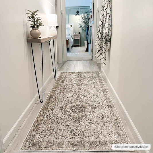 Washable Flat Pile Area Rug - Soft Durable Modern Design