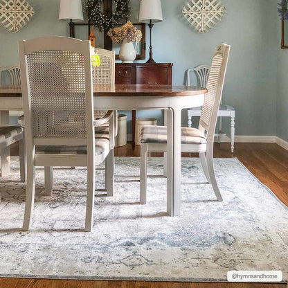 Ivory Washable Flat Pile Rug - Hera Collection for Modern Decor