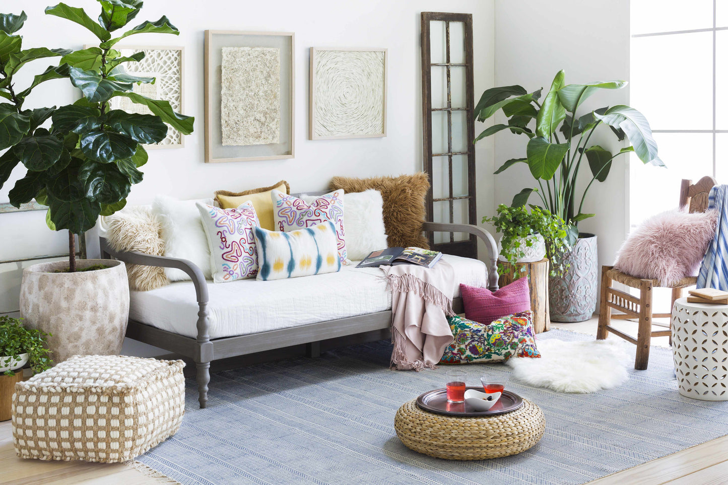 Brookneal Pouf Woven Textured Seating