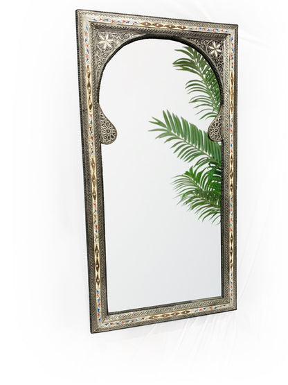 a mirror that has a plant in it