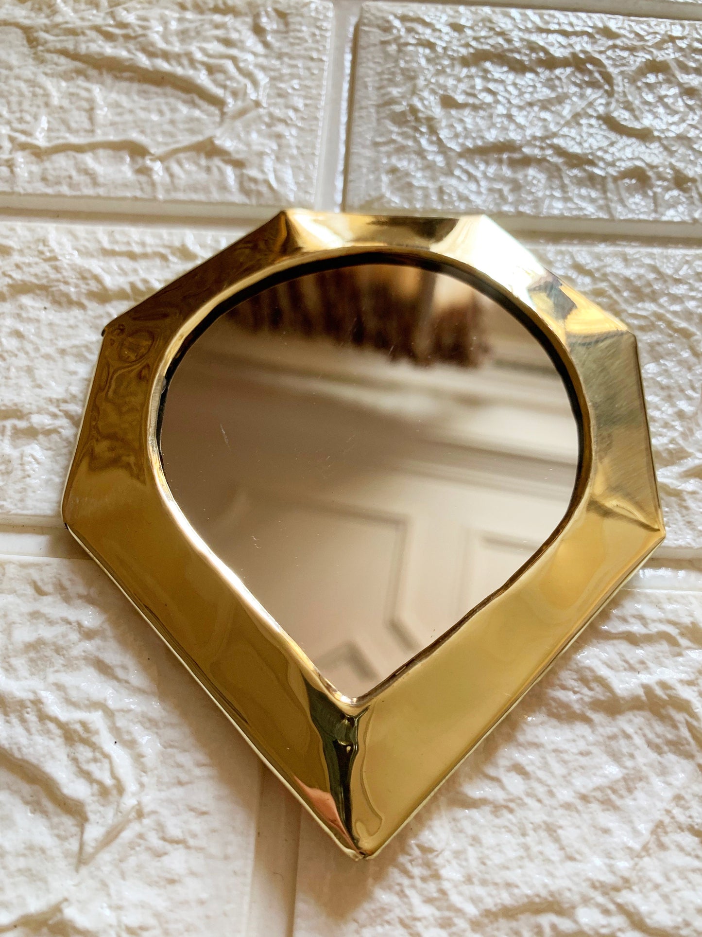 Set of 6 unlacquered Brass Mirror - Decorative Mirror