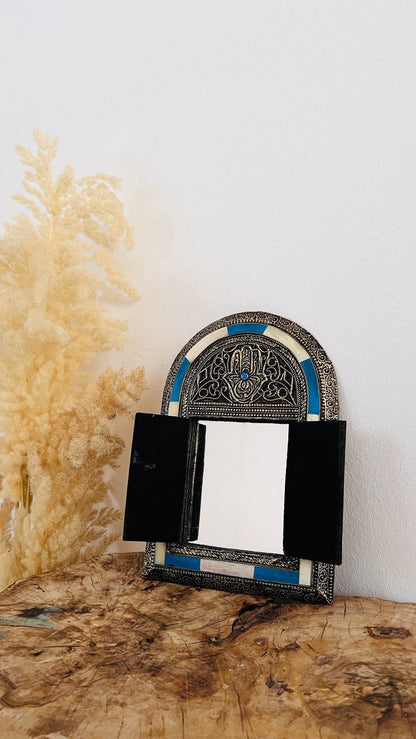 Moroccan Bone Inlay Mirror - Handmade Home Decor for Xmas Gifts