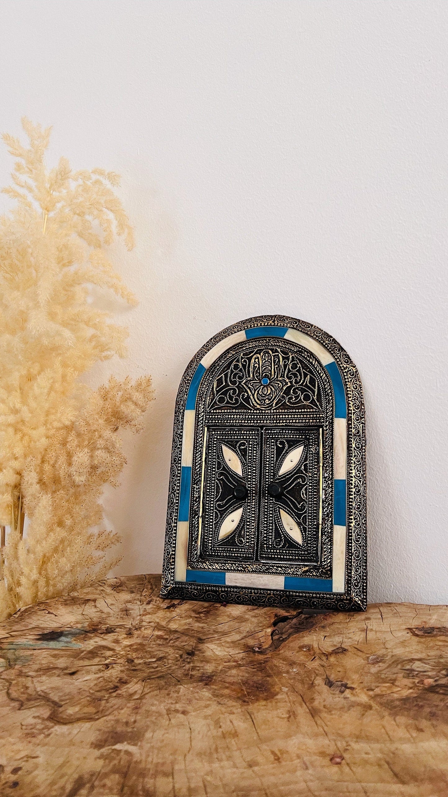 Moroccan Bone Inlay Mirror - Handmade Home Decor for Xmas Gifts