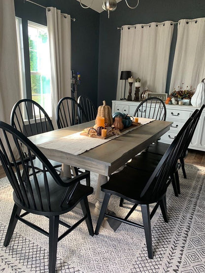 Handmade Double Pedestal Dining Table Solid Wood With Custom Finish