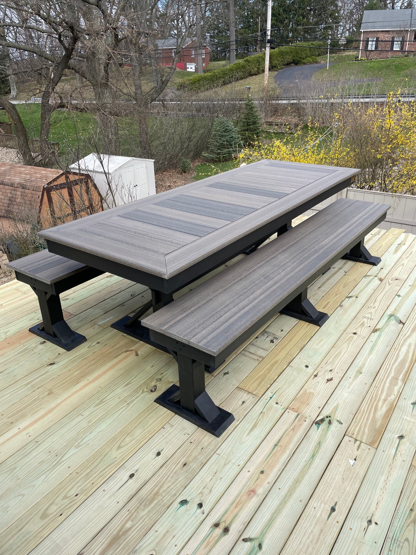 Trestle X Outdoor Bench All Weather HDPE Patio Seating For Outdoors