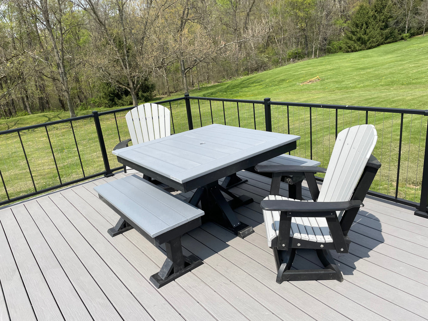 Trestle X Outdoor Square Dining Table Poly Construction for Patio