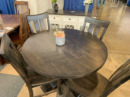 Banks Pedestal Round Dining Table With Kiln Maple Top And Oak Option