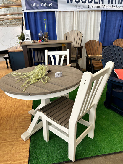 Outdoor Modern Fanback Dining Chair HDPE All Weather Patio Seating