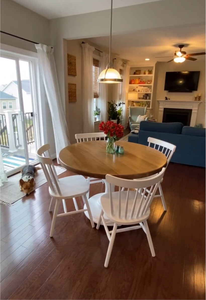 Tulip Round Table Custom Built With Maple Top And Oak Included Matte Or Satin Finish Options