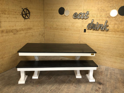 Custom Trestle X Farmhouse Dining Table The Wooden Whale Workshop