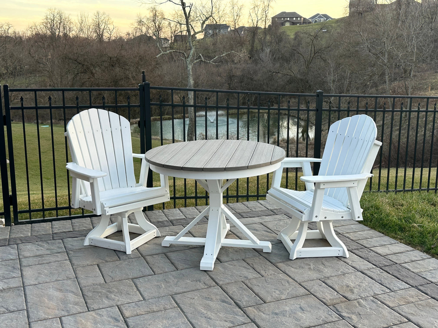 Round Outdoor Dining Table Poly Patio Furniture For Outdoor Use