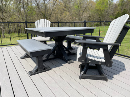 Trestle X Outdoor Square Dining Table Poly Construction for Patio