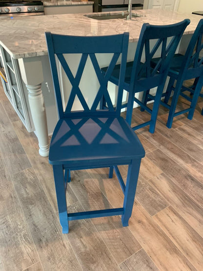 Double X Back Farmhouse Stool For Counter And Bar Height Options