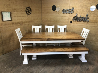 Custom Trestle X Farmhouse Dining Table The Wooden Whale Workshop